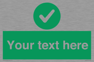 Custom green background, green circle with tick